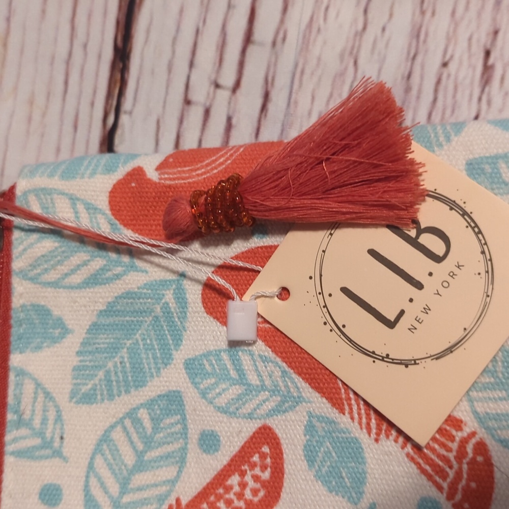 BOTANICAL BIRDS CORAL AND LIGHT BLUE COSMETIC BAG - Picture 2 of 2